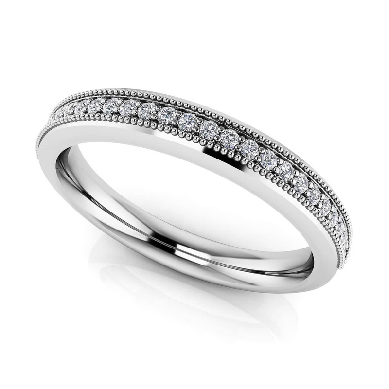 Vintage Beauty Matching Diamond Ring  with 0.13 ct.(finished) 1mm