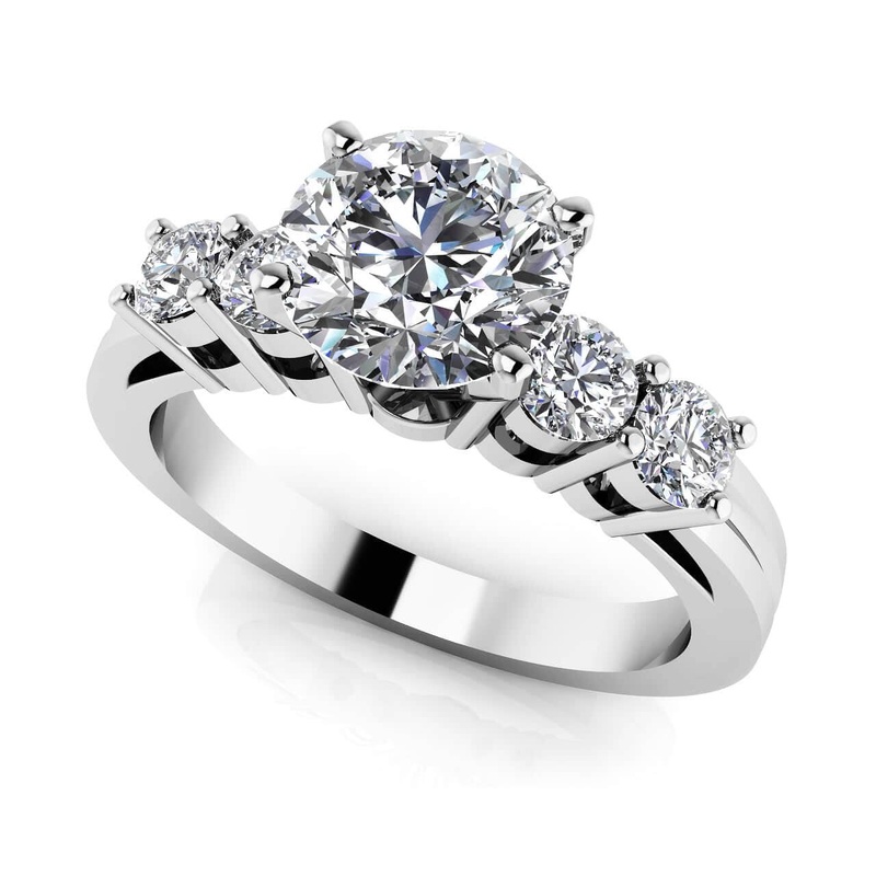 Channel Band Lab-Grown Diamond Engagement Ring with 0.78 ct. (0.50 ct. center diamond)