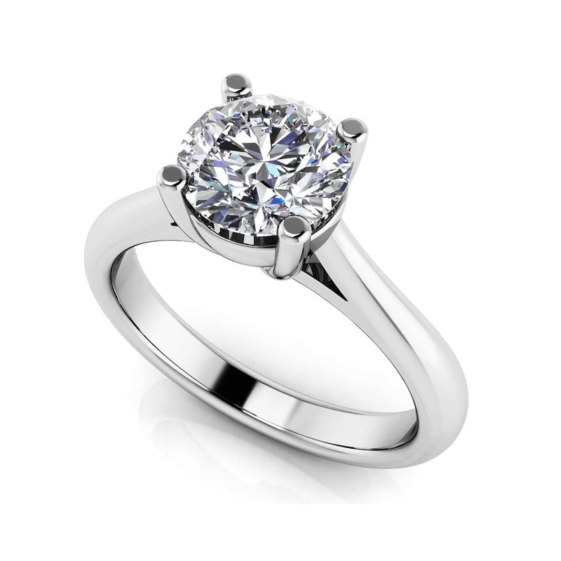 Classic Four Prong Round Cut Solitaire Ring Lab-Grown Diamond  with 0.75 ct. (0.75 ct. center diamond)
