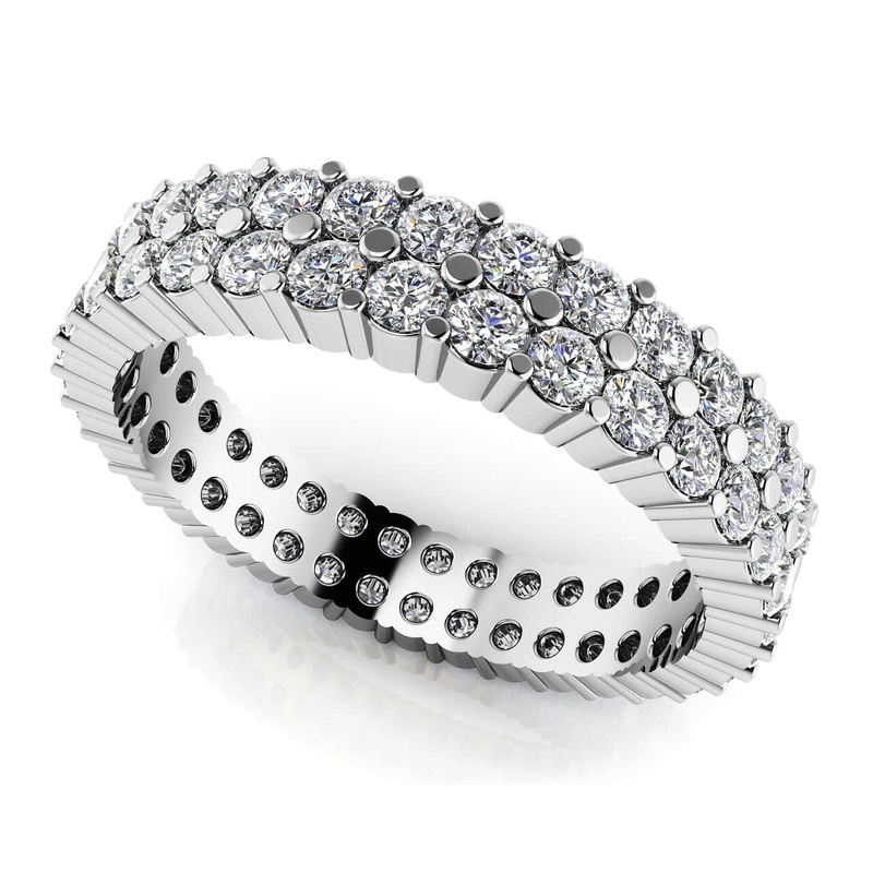 Dazzling Double Row Eternity Band Lab-Grown Diamond with 1.17 ct.(finished) 1.5mm