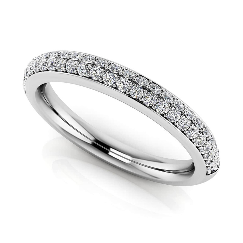 Dazzling Two Row ab-Grown Diamond  Band with 0.38 ct.(finished) 1.2mm