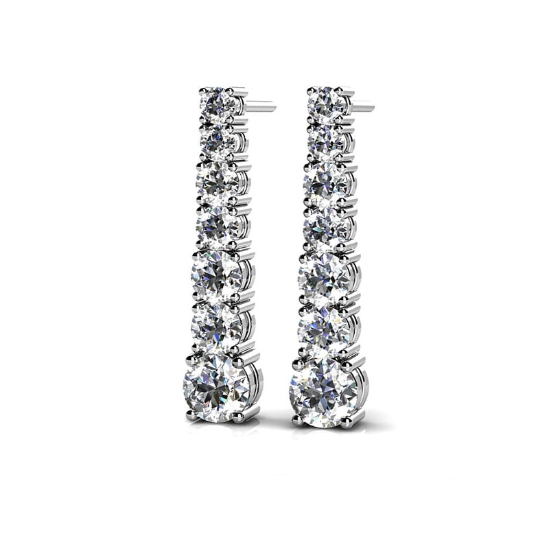 Diamond Cascade Drop Lab-Grown Diamond Earrings with 0.94 ct.(finished)