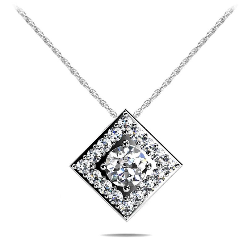 Diamond Centered Lab-Grown Diamond Pendant with 0.44 ct. (0.31 ct. center diamond)