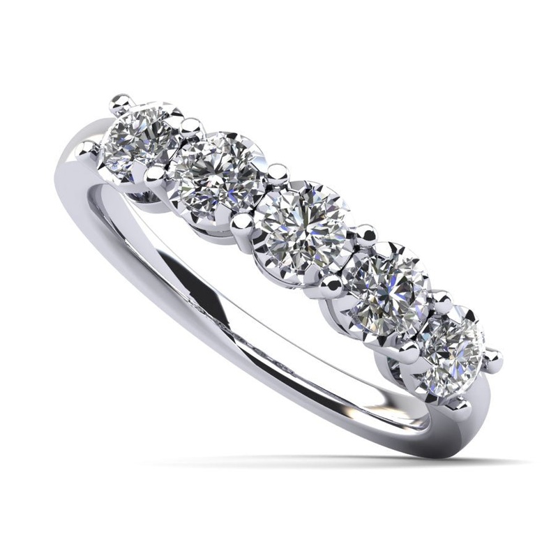 Diamond Crown Anniversary Diamond Ring with 0.24 ct.(finished) 2.3mm