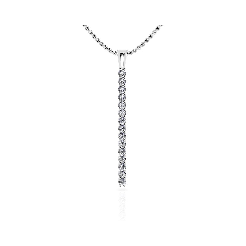 Diamond Drop Bar Lab-Grown Diamond Pendant with 0.30 ct.(finished) 1.8mm