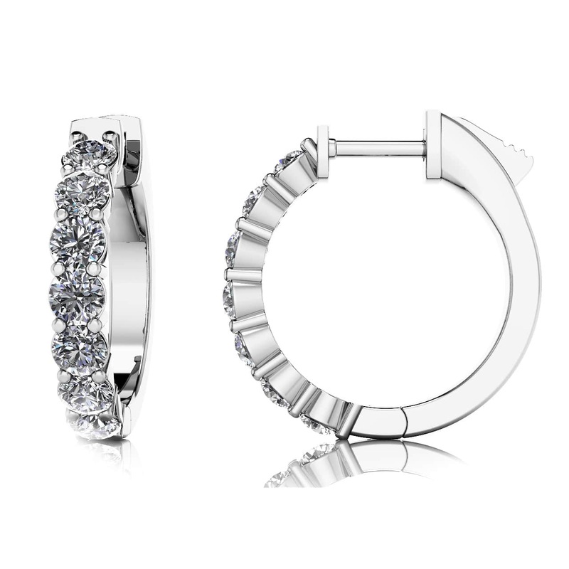 Elegant Lab-Grown Diamond Hoop Earrings with 0.84 ct.(finished) 2.5mm