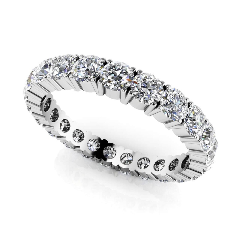 Everlasting Love Four Prong Diamond Eternity Lab-Grown Diamond Ring with 0.99 ct.(finished) 2.0mm