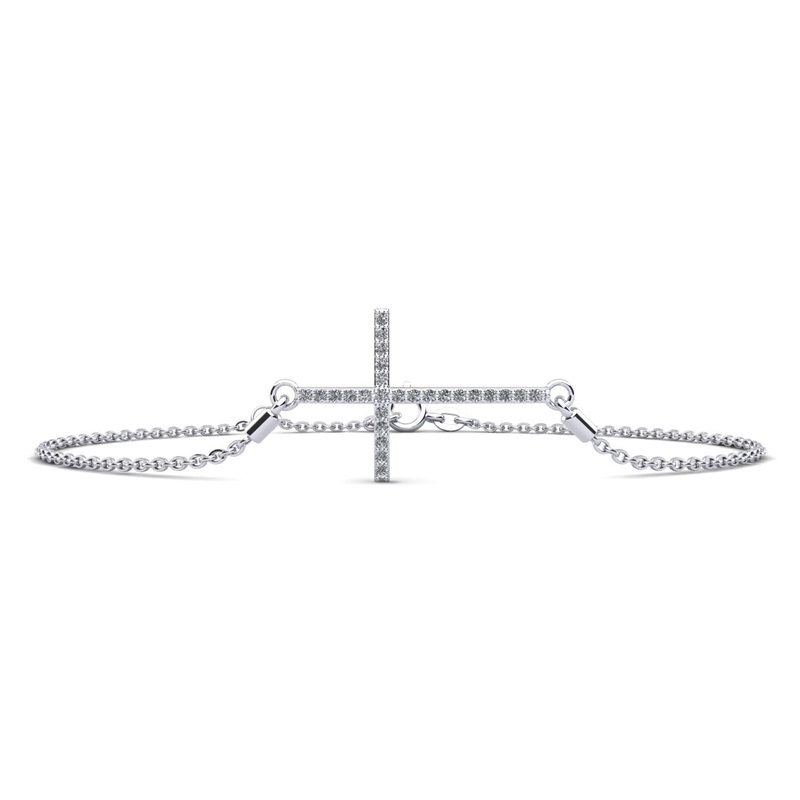 Holy Cross Diamond Adjustable Diamond Bracelet with 0.21 ct.(finished) 1.2mm