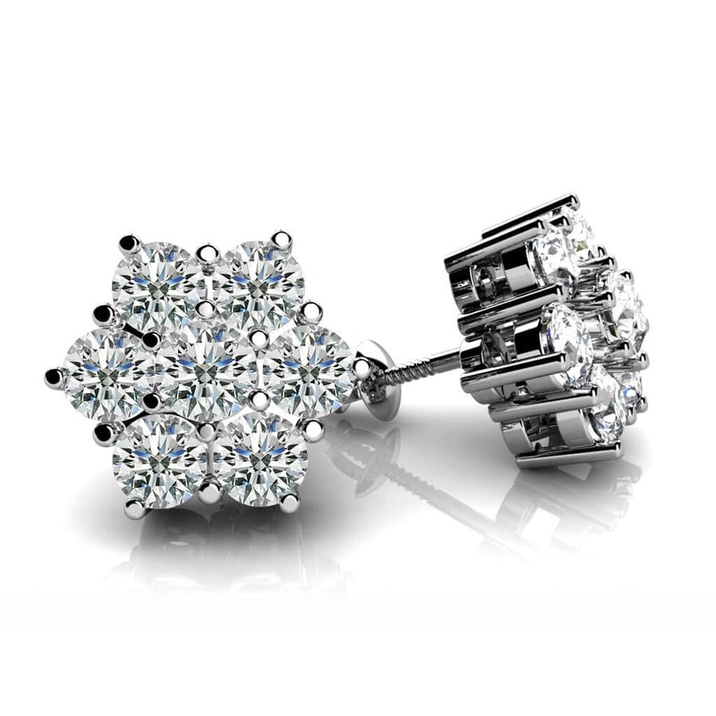 Perfect Petals Lab-Grown Diamond Stud Earrings with 1.12 ct.(finished) 2.75mm