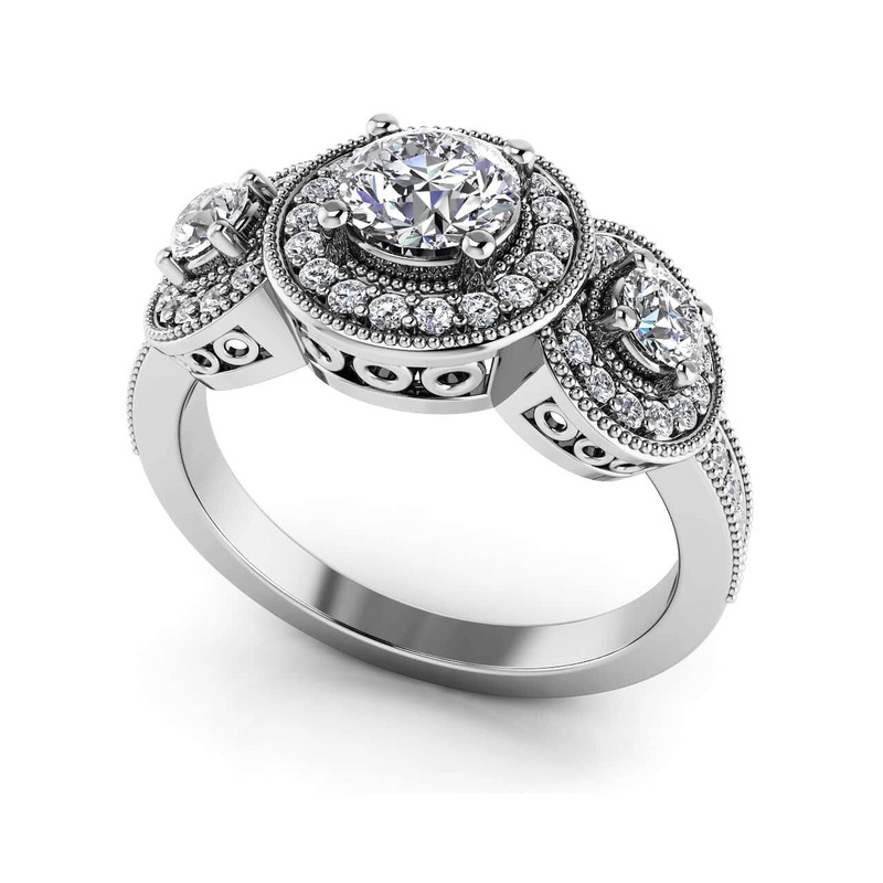 Perfect Three Diamond Anniversary Band Lab-Grown Diamond  with 0.51 ct. (0.19 ct. center diamond)