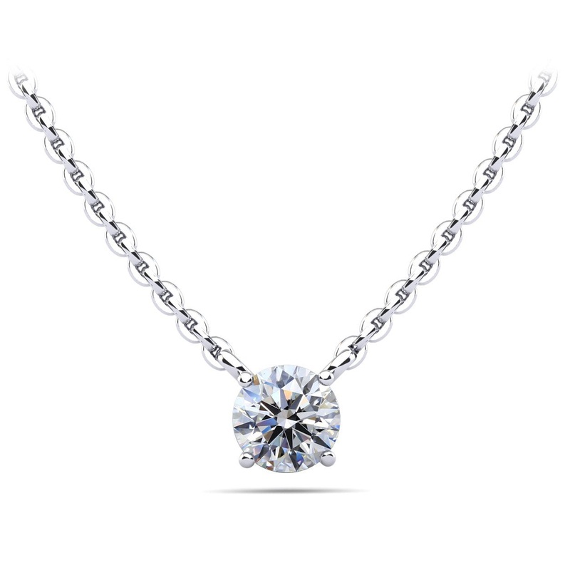 Round Brilliant Diamond Solitaire Lab-Grown Diamond Pendant with 0.50 ct.(finished) 5mm