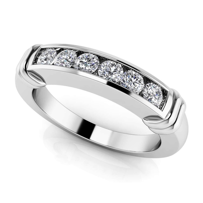 Sextuplet ab-Grown Diamond  Band with 0.25 ct.(finished) 2.2mm