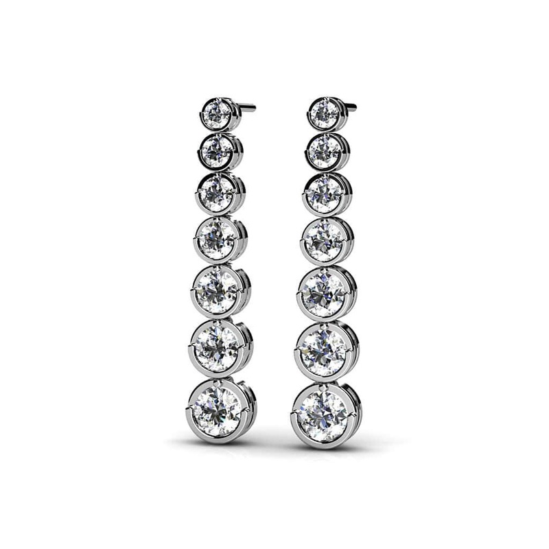 Single Strand  Lab-Grown Diamond Earrings with 1.01 ct.(finished)