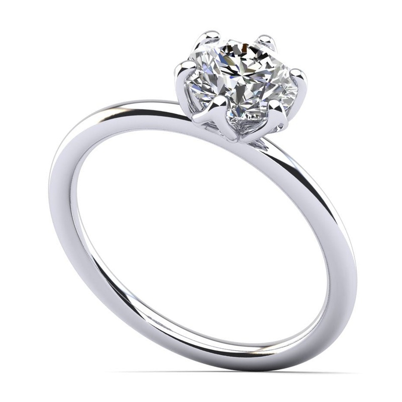 Solitaire Flower Lab-Grown Diamond Engagement Ring with 1.00 ct.(finished) 6.5mm