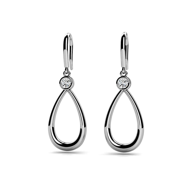 Solitaire Teardrop Designer Diamond Earring Lab-Grown Diamond  with 0.24 ct.(finished) 3.2mm