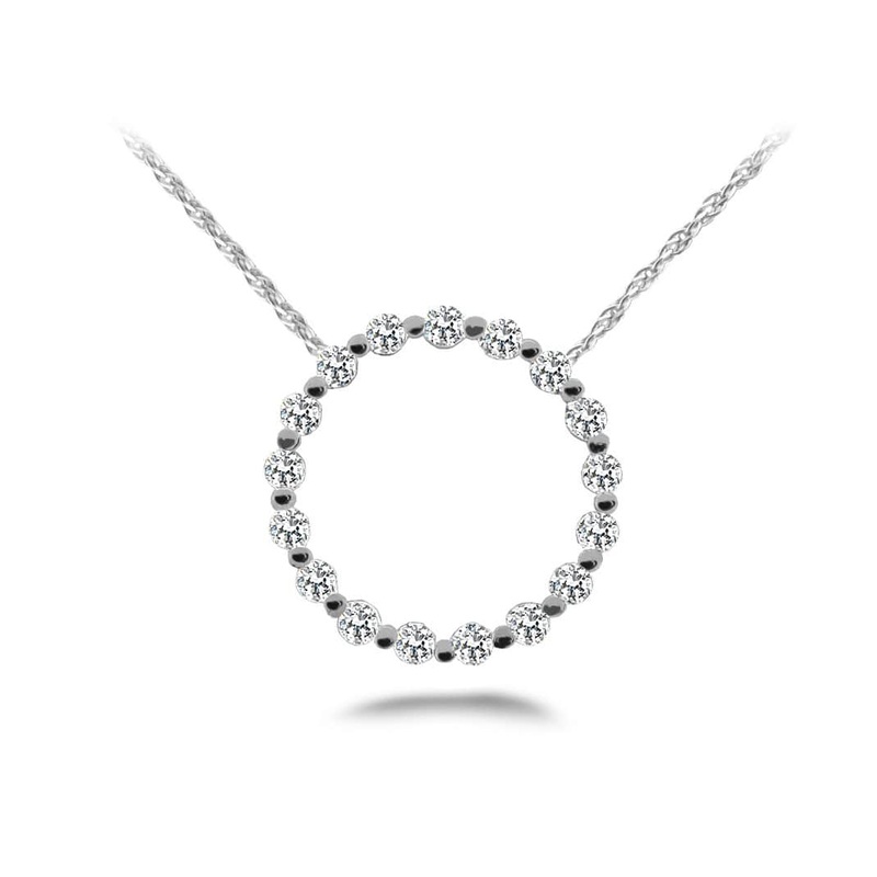 Stunning Diamond Circle Lab-Grown Diamond Pendant with 0.37 ct.(finished) 1.7mm