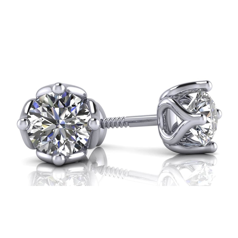 Tulip Diamond Stud Earrings with 0.32 ct.(finished) 3.5mm