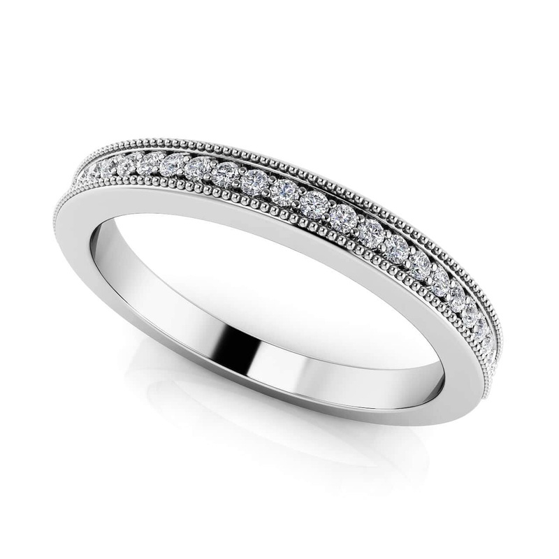Vintage Beauty Diamond Band with 0.13 ct.(finished) 1mm