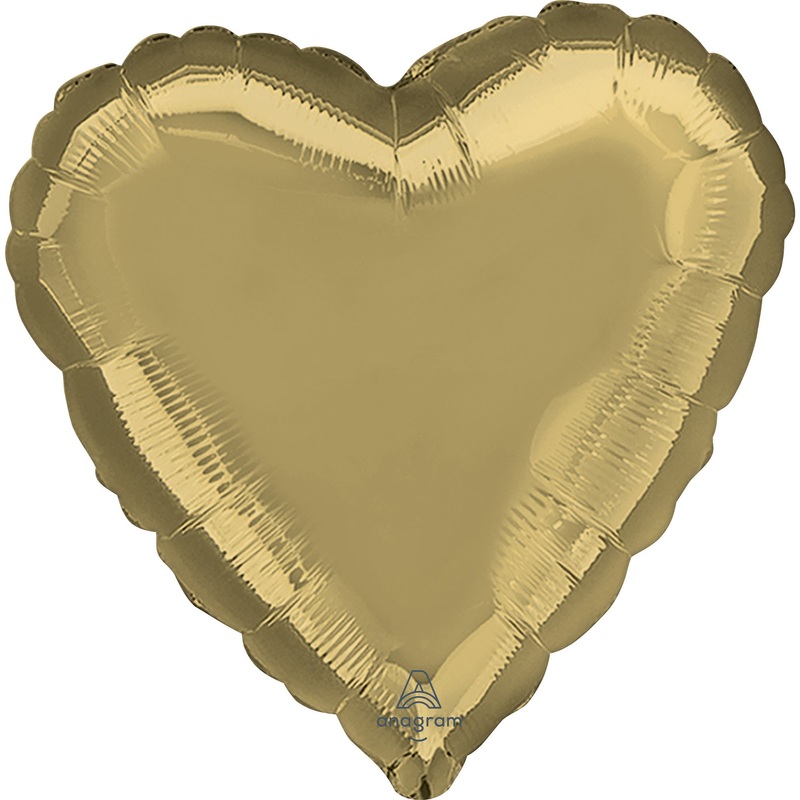 45cm Standard Heart HX White Gold Balloon