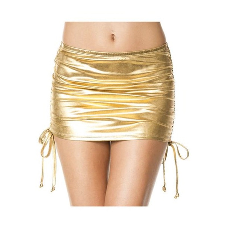 70s Gold Metallic Mini Skirt