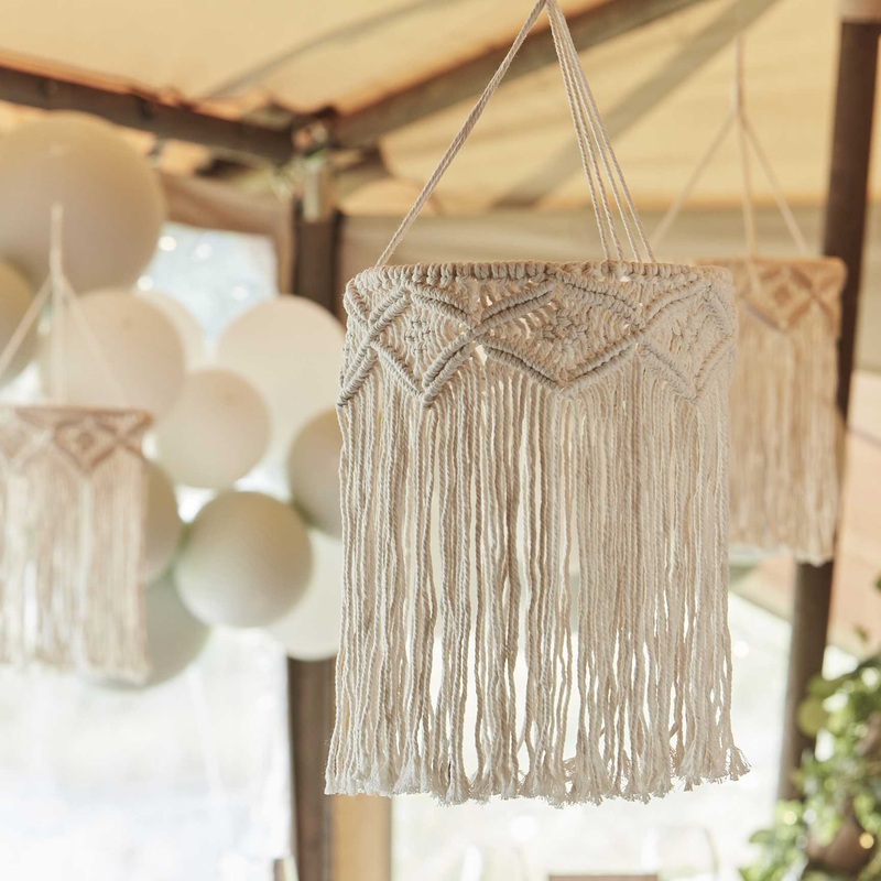 A Touch of Pampas Macrame Chandelier