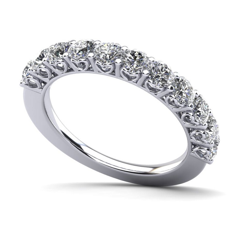 Brilliant Sweetheart Diamond Anniversary Diamond Ring with 0.50 ct.(finished) 2mm