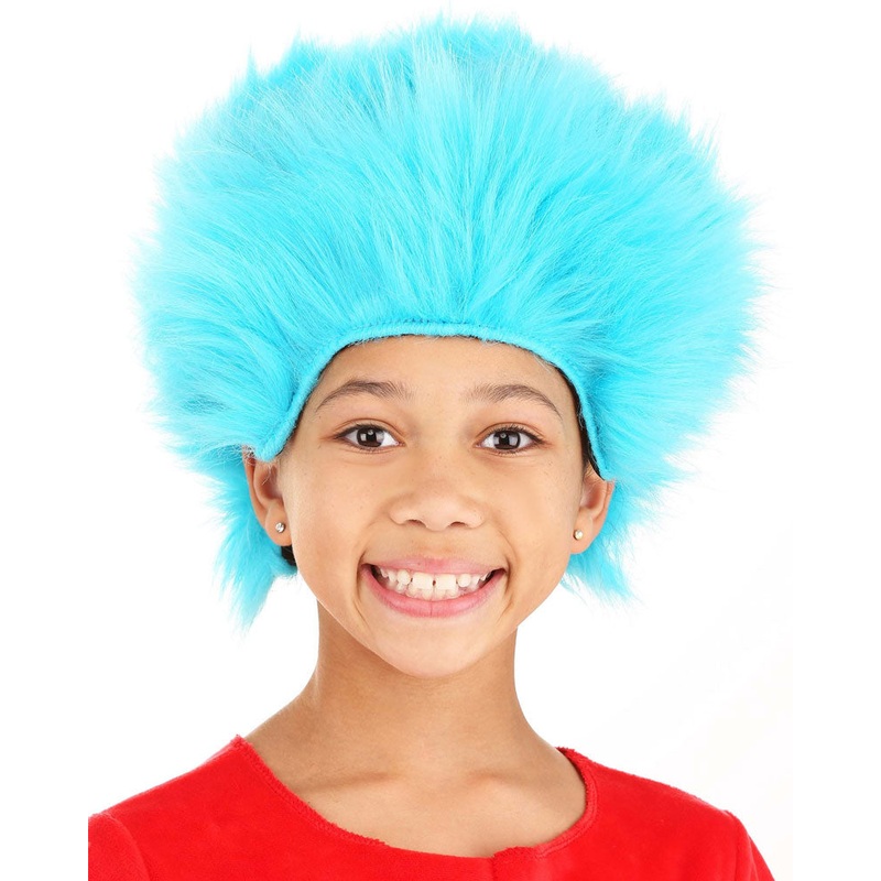 Dr Seuss Thing 1 and 2 Deluxe Plush Blue Kids Wig