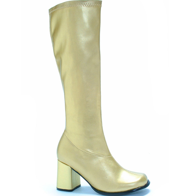 Gold Patent Go Go Womens Boots