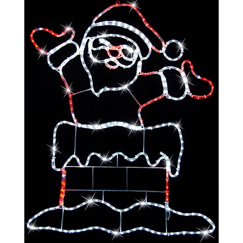 Santa Chimney Twinkle Christmas LED Ropelight 1m
