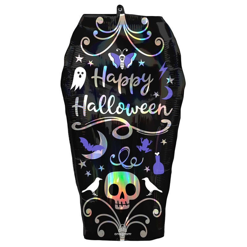 SuperShape Holographic Iridescent Coffin Balloon