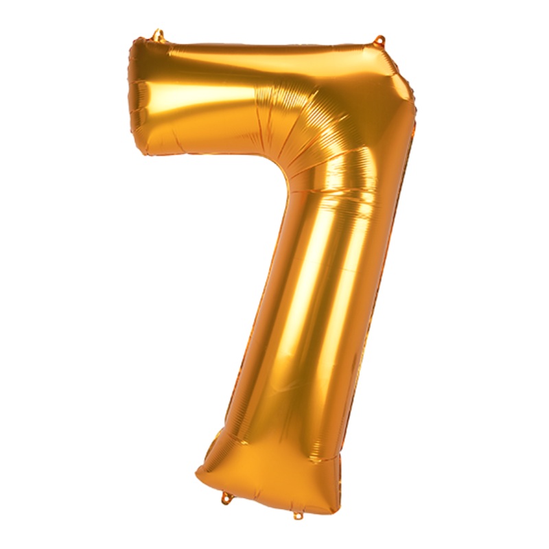 SuperShape Jumbo Number 7 Gold 83cm x 134cm Balloon