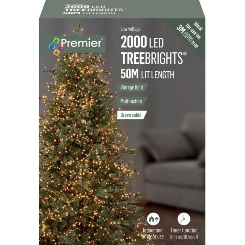 Warm White 2000 Piece LED Tree Lights 50m