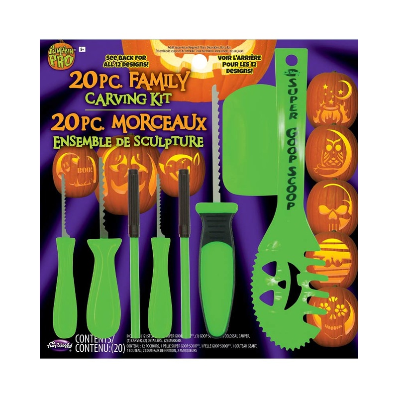 20 Piece Family Pumpkin Carving Kit