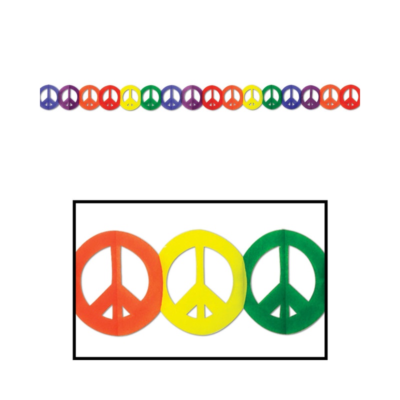 60s Peace Sign Garland 3.7m