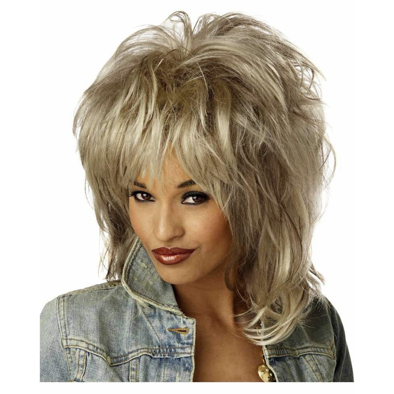 80s Rockin Soul Tina Turner Blonde Mullet Wig