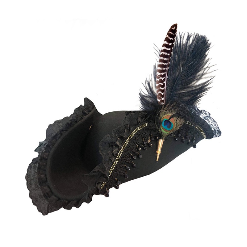 Deluxe Tricorn Hat with Quill