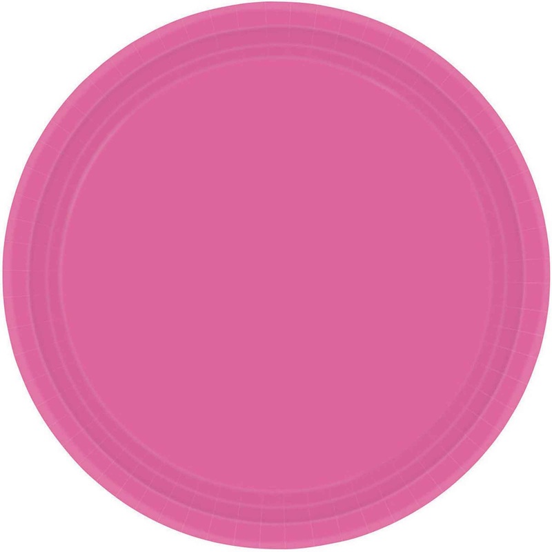 Paper Plates 23cm Round 20CT FSC – Bright Pink – No Plastic Coating