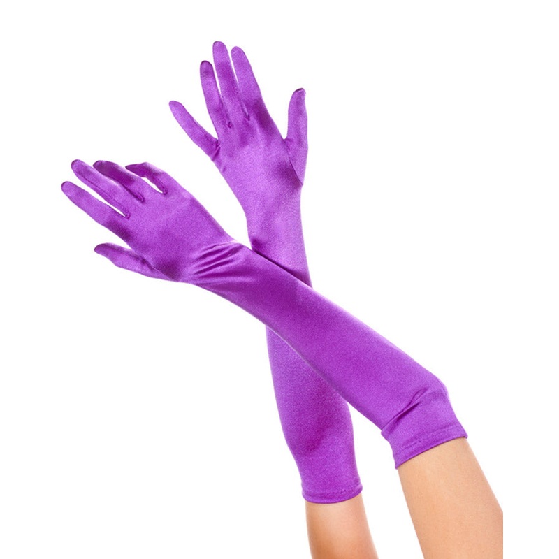 Purple Elbow Length Gloves