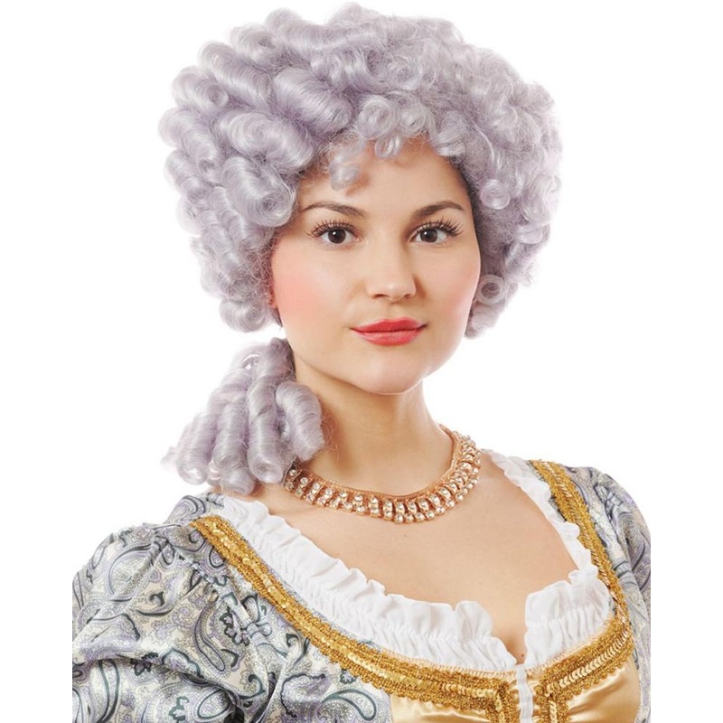 Regency Queen Curly Lavender Grey Wig