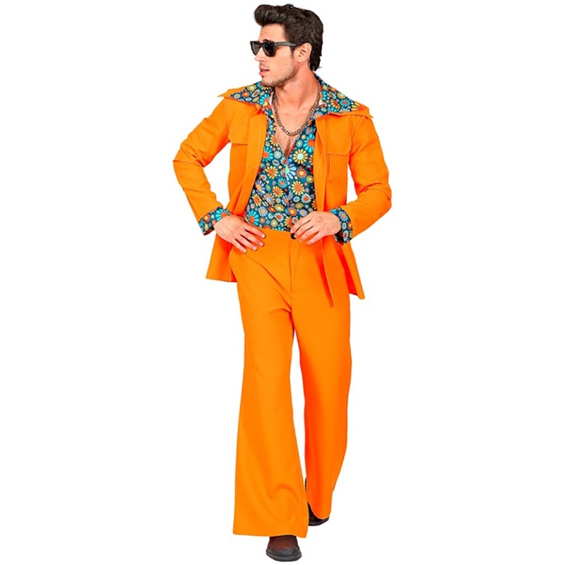 70s Orange Disco Mens Costume