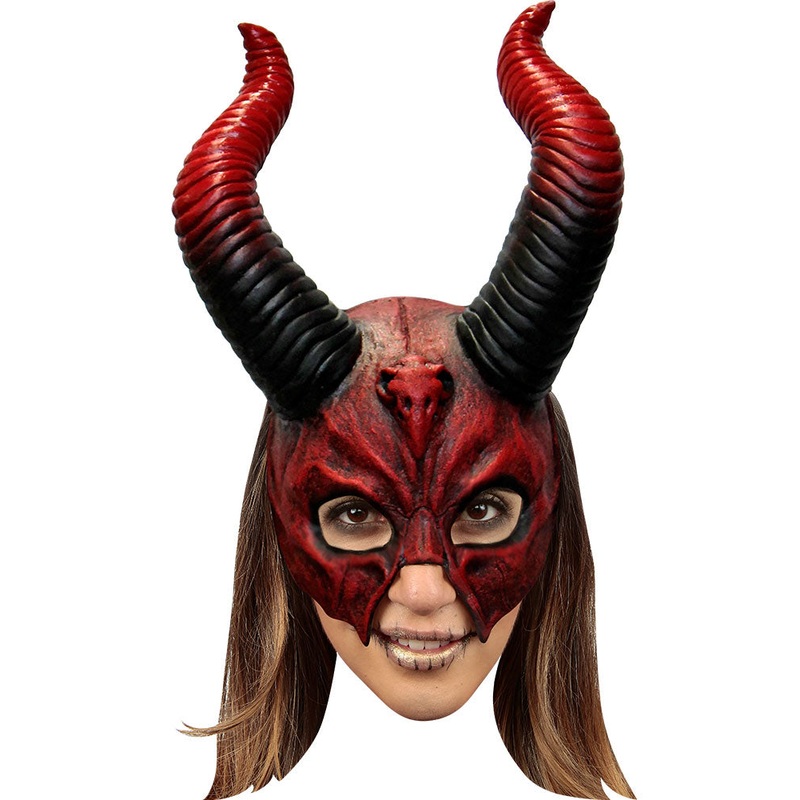 Devil Mythical Horned Skull Deluxe Mask