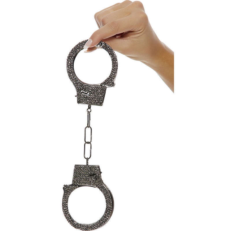 Gunmetal Rhinestone Handcuffs