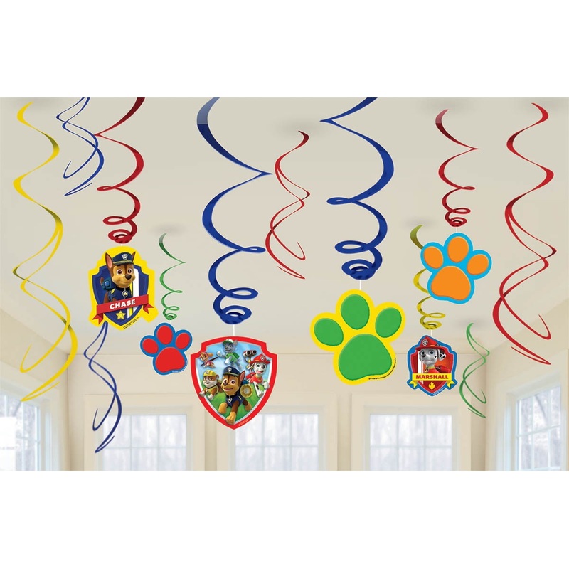Paw Patrol Swirl Decorations Pack of 12