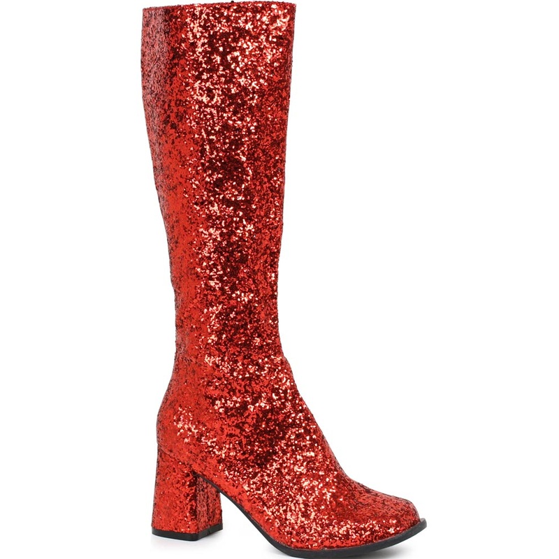 Red Glitter Go Go Womens Boots