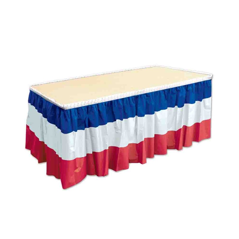 American Patriotic Plastic Table Skirting