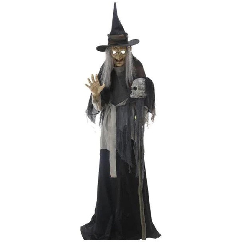 Animated Lunging Haggard Witch Prop 1.8m (US PLUG)