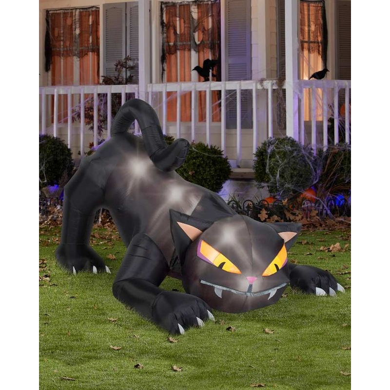 Black Cat With Turning Head Lawn Inflatable 1.2m (US PLUG)