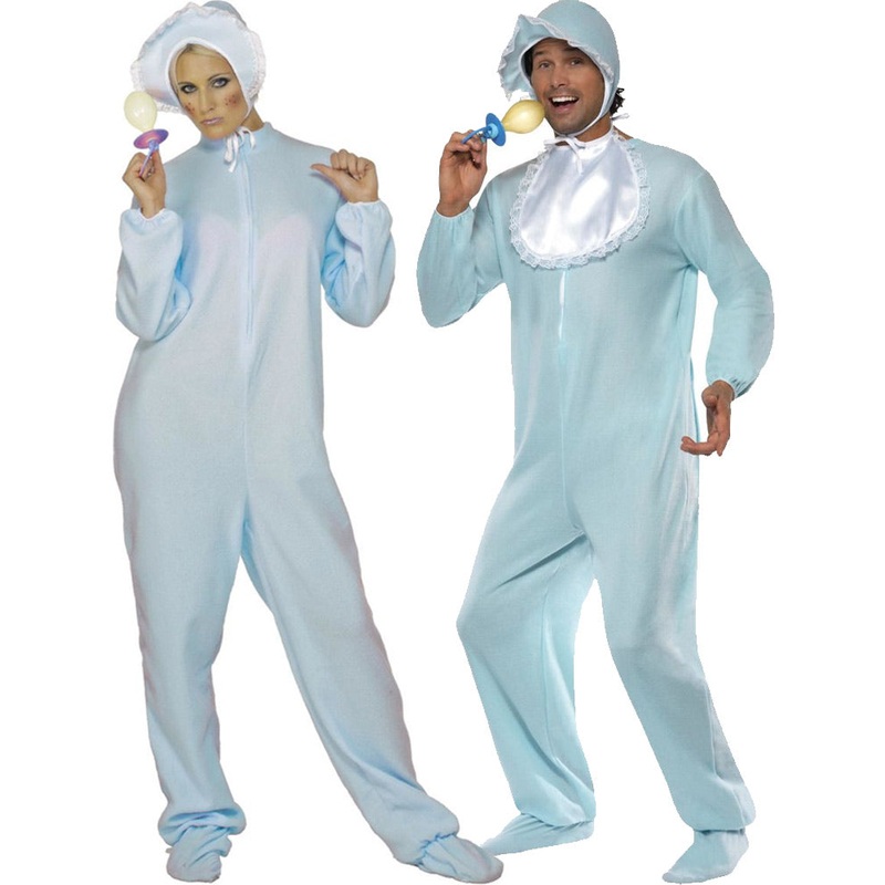 Blue Baby Boy Romper Adult Costume