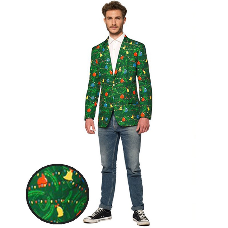 Christmas Green Tree Light Up Mens Suitmeister Jacket