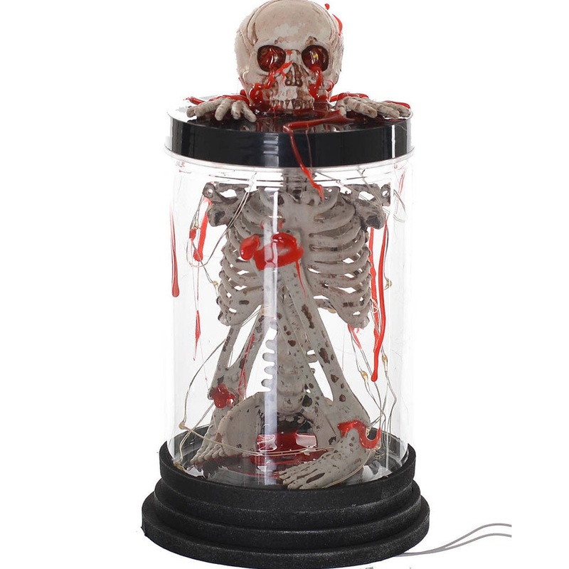 Hell Fire Bleeding Skeleton Lantern 28cm
